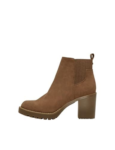 Image of ONLY Womens Onlbarbara Heeled Bootie Noos Ankle, Cognac, 6 UK