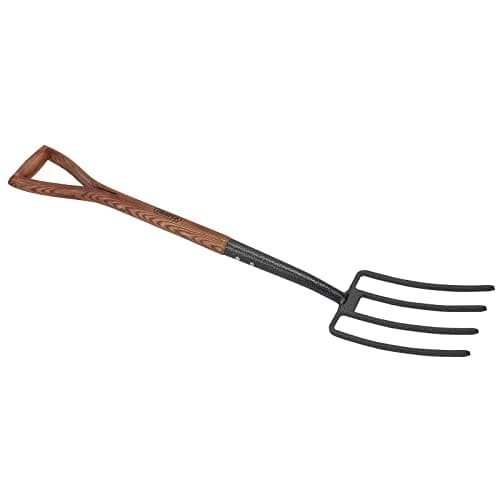 Image of Draper DRA14301 Carbon Steel Garden Fork with Ash Handle, Black