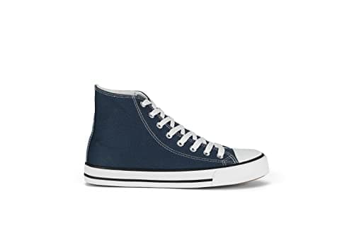 Image of CULTZ Diamond Unisex Trainers Women's Men's High Top Trainers, Dark Navy, 6 UK