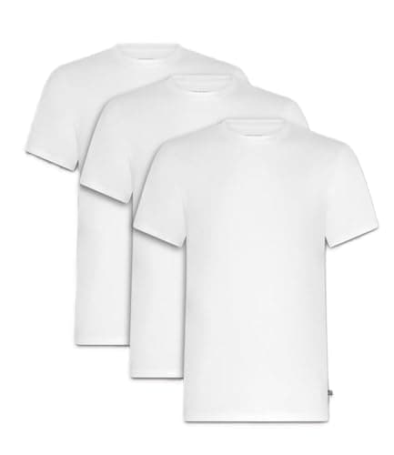 Image of Ted Baker Mens 3-Pack Breathable Cotton Stretch Crew Neck T-Shirt, Size XL White