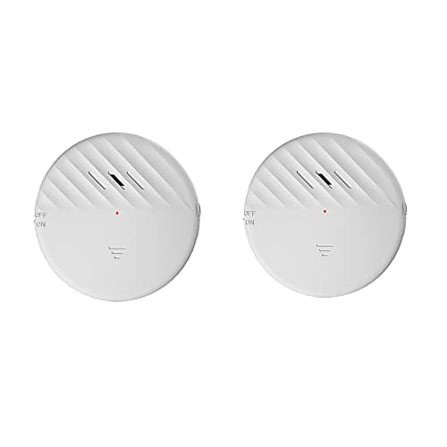 Image of Lancoon Door Window Vibration Sensor Alarm White 2 Packs 125dB Loud Slim Glass Break Burglar Detector with Adjustable Sensitivity LED Indicator Light for Home Office Security