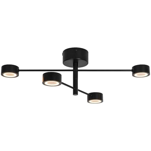 Image of Nordlux Clyde Indoor Rail Light Black Metal Intergrated LED 3-Level Dimming - Kitchen, Dining Room, Hallway Mains Powered, IP20