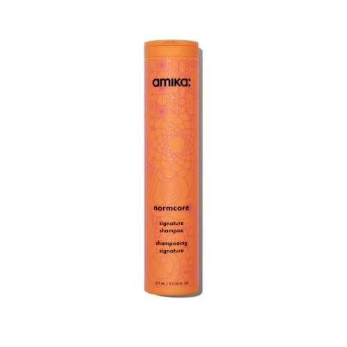 Image of amika normcore signature hair shampoo - lightweight hair care for fine to medium strands - colour safe + sulfate free shampoo with sea buckthorn + coconut acid for soft + nourished strands (275 ml)