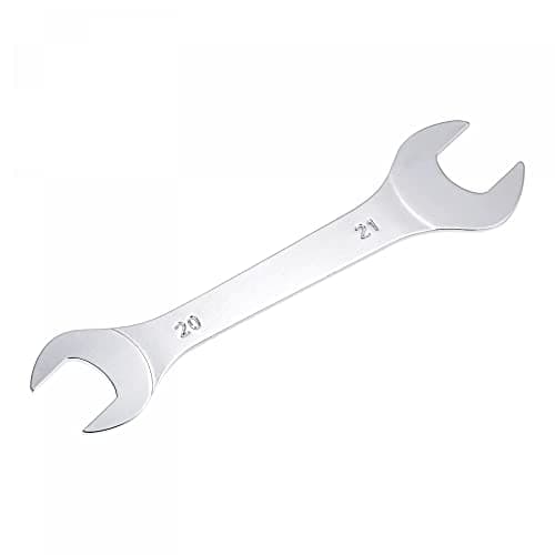Image of sourcing map Thin Open End Wrench, 20mm x 21mm Metric Mirror-Chrome Plated High Carbon Steel, for Household Maintenance and General Repairs