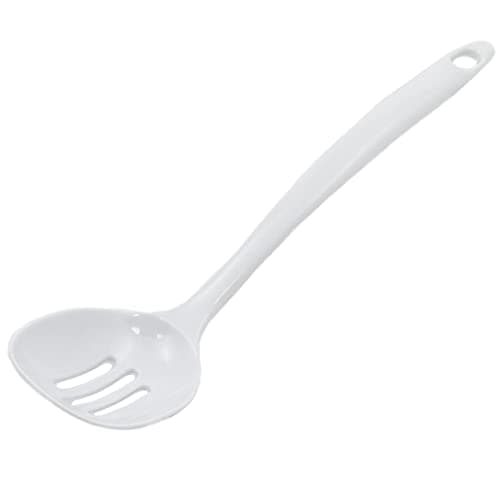 Image of Chef Craft Basic Melamine Slotted Spoon, 11.25 inch, White