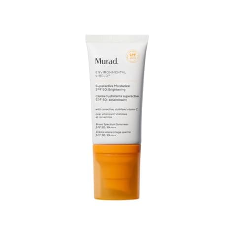Image of Murad Superactive Brightening Moisturizer SPF 50, Vitamin C Packed Hydrating Ulta Sheer Facial Sunscreen with Lipid-boosting Technology for Preventative Aging Protection from UVA/UVB (1.7 Fl Oz)