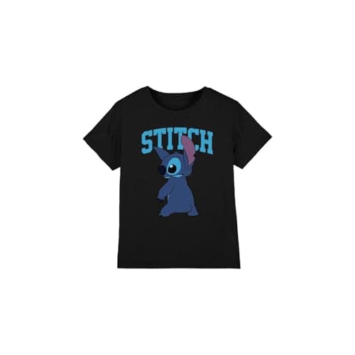 Image of Lilo and Stitch Boys & Classic Pose Unisex Kids T-Shirt, Black, 5-6 Years UK