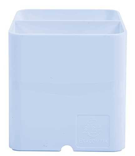 Image of Exacompta - Ref. 67762D - Box of 10 PEN-CUBE Aquarel pencil holders - With 2 compartments of different sizes and heights - dimensions 7.4 x 7.4 x 9.3 cm - pastel blue color