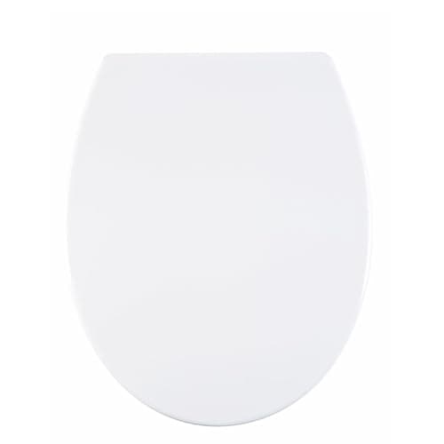 Image of AQUALONA® Luxury Duroplast Toilet Seat – Incredibly Strong and Durable - Oval, Soft Close - Ceramic Appearance - Scratch Resistant - One Button Hinge Release - Click, Lift & Clean Technology (White)