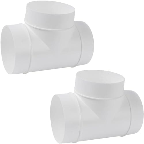 Image of Repa Market 4" Inch / 100 mm White Pack of 2 ABS Plastic 3 Way Joint - Duct Splitter for Exhaust Fan Dryer - 3 Way Round Duct Hose Connector for Vent Hose, Pipe, 90 Degree T Shape Joint