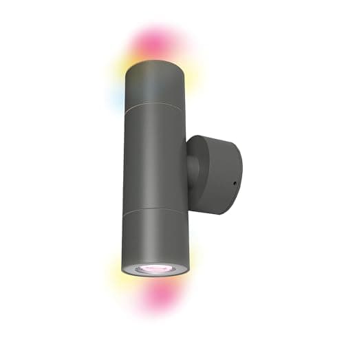 Image of 4lite Smart Outdoor Up Down Wall Light (Graphite) 345lm IP54 Supplied with 2X Smart GU10 Bulbs - 4L2/2305-4Yr Guarantee