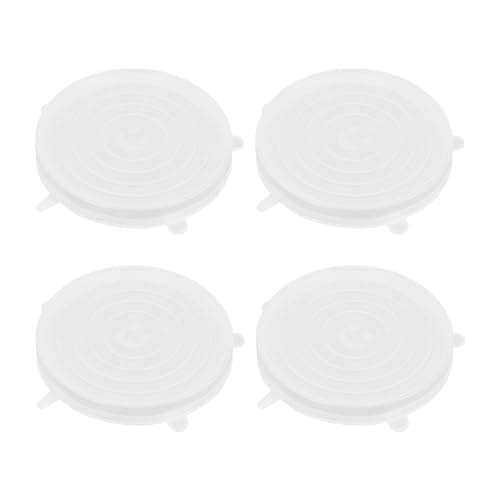 Image of WUMUZAI 4 Pack 25cm Reusable Silicone Stretch Lids, Silicone Bowl Covers for Food Storage, Universal Stretchable Lids for Containers Produce, Elastic Expandable Seal Cover (25cm/9.8in)