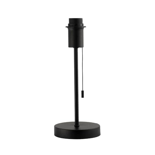 Image of Happy Homewares Traditional and Classic Table Lamp Base in Matte Black with Pull Cord Switch | 31cm x 13cm | 1 x 11w LED