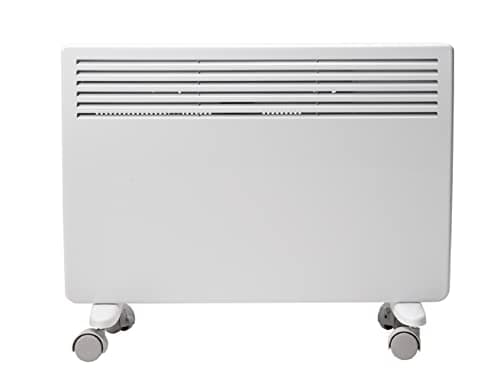 Image of Devola DVNDM15 1500W Eco Electric Panel Heater with Adjustable Thermostat | Energy Efficient Technology, Lot 20 | Slimline Wall Mounted & Free Standing Plug in Low Energy Heaters with Timer | White