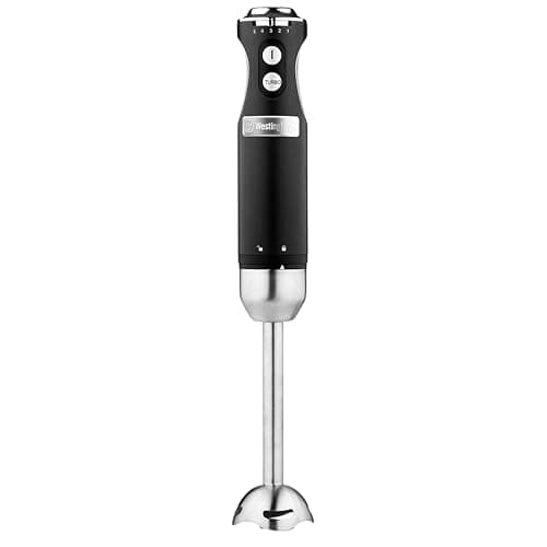 Image of Westinghouse Retro Hand Blender - 600W Handheld Stick Blender for Kitchen - Stainless Steel Electric Soup Blender - Food Mixer with Various Speeds and Turbo Setting - Black