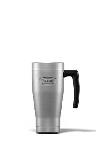 Image of Thermos - Icon Stainless Steel Travel Mug (470ml), Reusable Insulated Stainless Steel Coffee Cup for Hot or Cold Drinks, Vacuum Sealed Water Flask with a Leak-Proof Lid, 7hr Hot/22hr Cold