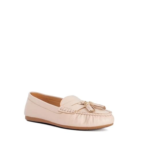 Image of Dune London Ladies Wide Fit Geen Leather Moccasin Loafers Size UK 5 Blush