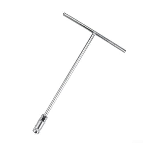 Image of Metal T Handle Socket Wrench Hexagon Spanner T-type Tool for Auto Bike Maintenance Garage Workshop 8mm 10mm 12mm 13mm 14mm Optional Size Silver Finish Handy Equipment(12mm)