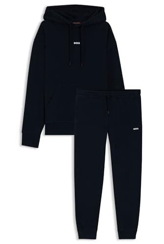 Image of BOSS Mens TracksuitWesmallhood Cotton hoodie with minimalist logo