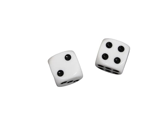 Image of Premium White Gaming Dice, 16mm D6 Opaque Dice with White Dots for Tabletop Games,