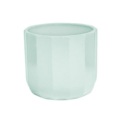 Image of Ivyline Positano Geo Planter in Mint - Waterproof, Sturdy and Durable - Stylish Decorative Round Indoor Ceramic Flower Houseplant Pot - H15cm x D15cm