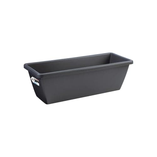 Image of elho Barcelona Trough 70 - Planter for Balcony & Outdoor - Ø 69.8 x H 16.0 cm - Black/Anthracite