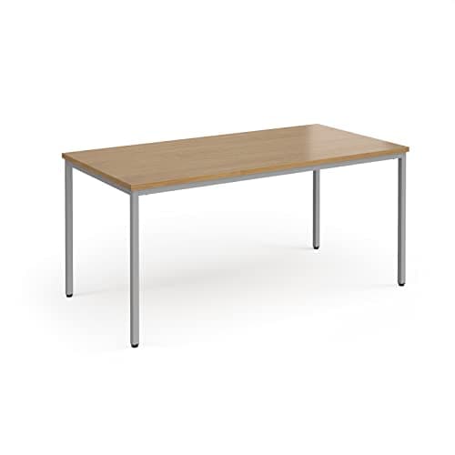 Image of Mr Office Flexi 25 rectangular table with silver frame 800mm deep, 1600, Oak