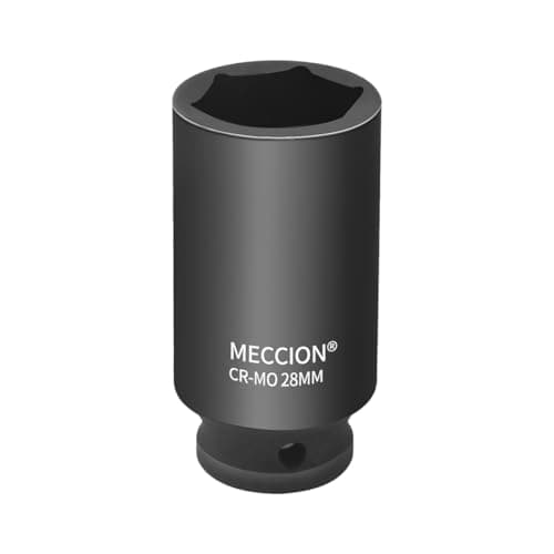 Image of Meccion 1/2 Inch Drive Impact Socket 28mm Heavy Duty Cr-Mo 6 Point Deep Socket, 78mm Length