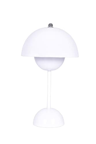 Image of TEKLED® Elegance Table Lamp 3 Lighting Colors Brightness | Dimmable Decorative LED with Touch Control |1800 mAh, USB Rechargeable Desk Lamp| for Bedroom, Living Room, Cafe, Bar - Spherical - White