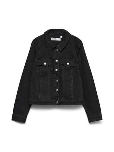 Image of VERO MODA Women's Vmruna LS Slim DNM Jck Mix Ga Cur Noos Jacket, black, 26