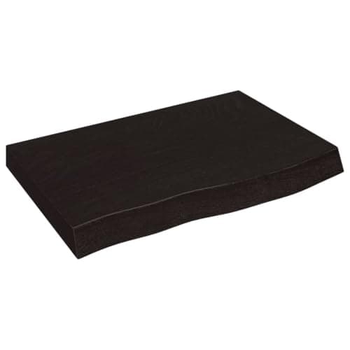 Image of vidaXL Solid Oak Wood Wall Shelf in Dark Grey - Versatile Storage Solution with ic Design and Unique Live Edge - 60x40x6 cm for Office, Living Room, Bedroom