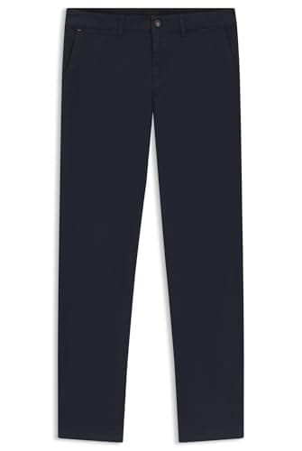 Image of BOSS Mens Chino-Regular-1 Regular-fit Trousers in Stretch-Cotton Satin