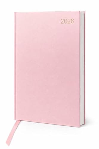 Image of Top Sale 2026 A5 Diary – Week to View Year Planner with Hard Cover & Ribbon Marker, Compact Weekly Organizer – Pink