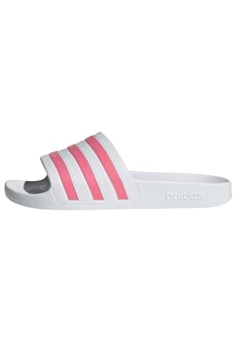 Image of adidas Women's Adilette Aqua Slides, Cloud White/Rose Tone/Cloud White, 4 UK
