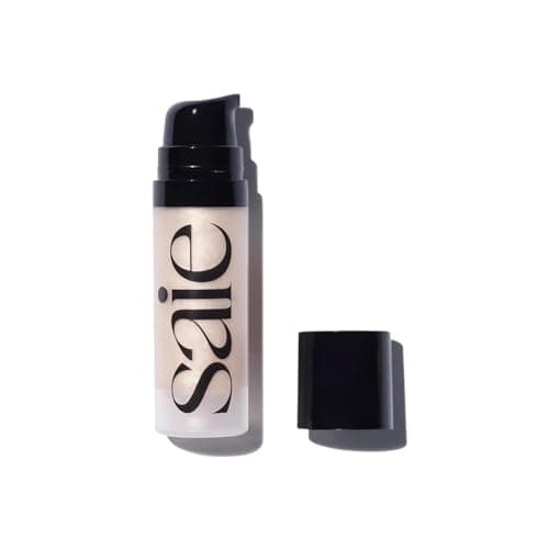 Image of Saie Mini Glowy Super Gel - Hydrating Makeup Primer and Illuminating Glow Serum Enriched with Vitamin C and Squalane Oil - All-Over Liquid Highlighter Makeup for Instant Glass Skin - Starglow (0.5 oz)