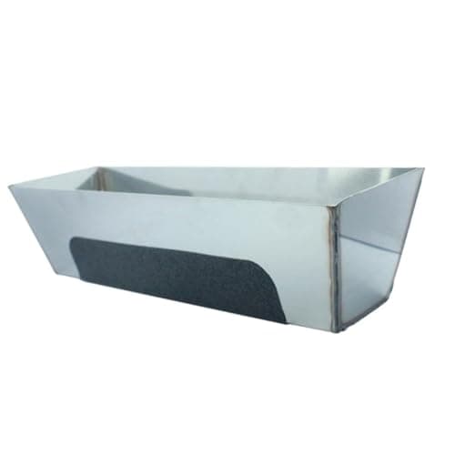 Image of Kueohse 12inch Stainless Steel Mud Pan Anti Slip Sturdy Accessories Drywall Sheared Edges with Reinforced Band Scraping Bar