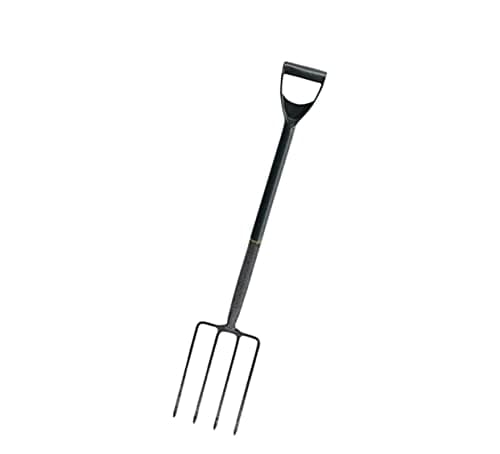 Image of PaMeer Heavy Duty Gardening Fork, Carbon Steel Digging Fork Border Fork, Ergonomic Design Tilted Grip and 4 Tines Lightweight Ladies Garden Fork _ Grey_ 102x 18Cm