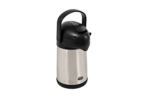 Image of Addis Conference Pump Pot Catering Hotel Travel Dining Commercial Business Vacuum, 2 Litre, Stainless Steel/Black, Silver, 637201600