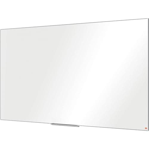 Image of Nobo Widescreen Enamel Magnetic Whiteboard With Pen Tray, 1880 x 1060mm, Slim Trim Frame, InvisaMount Mounting System, Impression Pro, 188 x 106cm, White, 1915252
