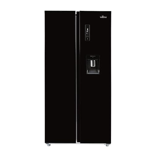Image of Willow WSBS84DB 430L Total No Frost American Style Fridge Freezer with Adjustable Thermostat, Water Dispenser, Mark-Proof Finish, 2 Year Warranty - Black