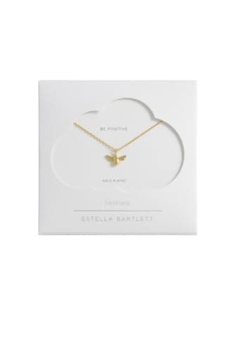 Image of Estella Bartlett 'Bee Positive' Gold Plated Bee Pendant Necklace for Women – Dainty Everyday Jewellery Gift for Her