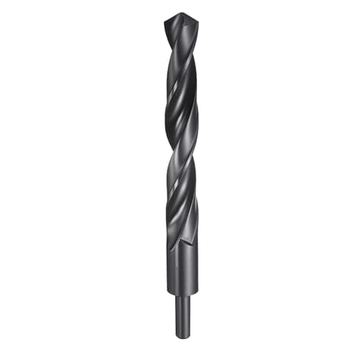 Image of sourcing map 20mm Drill Bit 13mm Reduced Shank Round 4241 High Speed Steel Nitriding Black 118° Standard Point for Plastic Wood Copper Aluminum Iron Medium Soft Metal