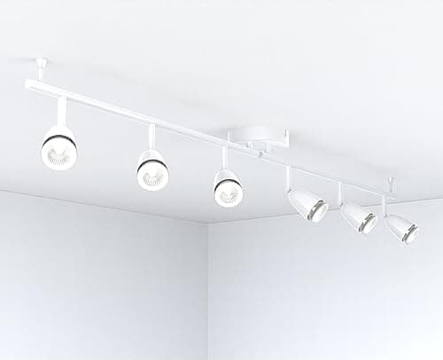 Image of Saxby Lighting Amalfi six spotlight bar, Gloss White Finish, for Living Room, Kitchen, Bedroom