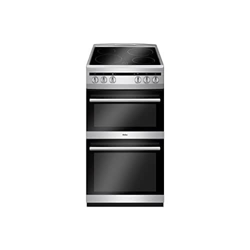 Image of Amica AFC5100SI 50cm Electric Double Cavity Cooker With Ceramic Hob - Silver
