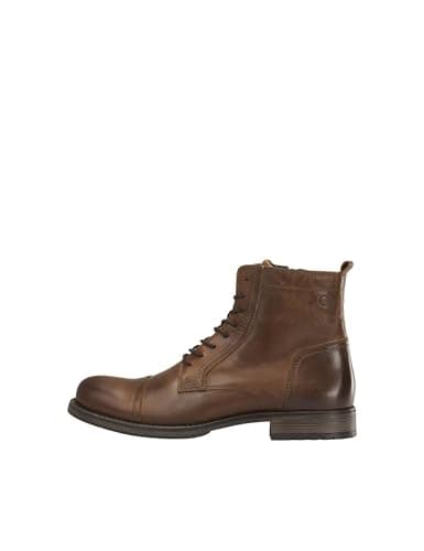 Image of JACK & JONES Jfwrussel Leather Cognac 19, Men’s Biker Boots, Brown (Cognac Cognac), 10 UK (44 EU)