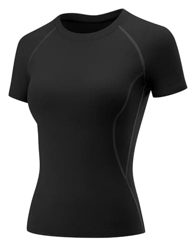 Image of Rapbin Black Crop Top Women's Gym Tops Workout Running Yoga Sports Shirts Short Sleeve Athletic Exercise Quick Dry Breathable T-Shirt Black XL