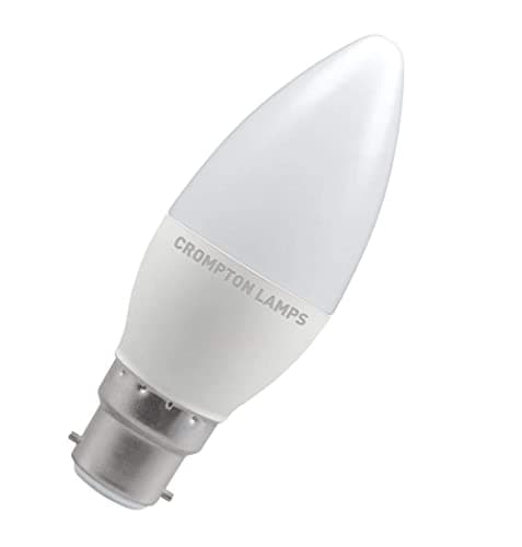 Image of Crompton Lamps LED Candle 5.5W BC-B22d (40W Equivalent) 2700K Warm White Opal 470lm BC Bayonet B22 Frosted Light Bulb