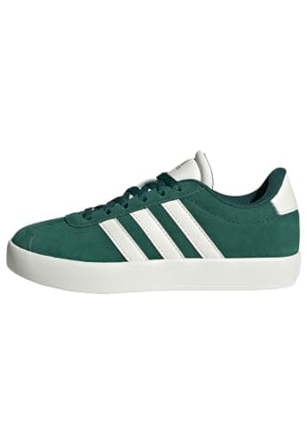 Image of adidas Unisex Kids VL Court 3.0 Shoes, Green/Off White/Gold Metallic, 4 UK