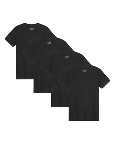Image of DANISH ENDURANCE Men's T-Shirts, Organic Cotton T-Shirts for Men, V-Neck, 4-Pack, Black, X-Large