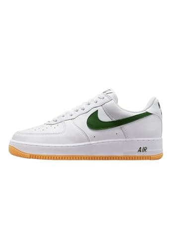 Image of Nike Air Force 1 Low Retro Qs Mens Shoes, White/Forestgreen-gum Yellow, 3.5 UK